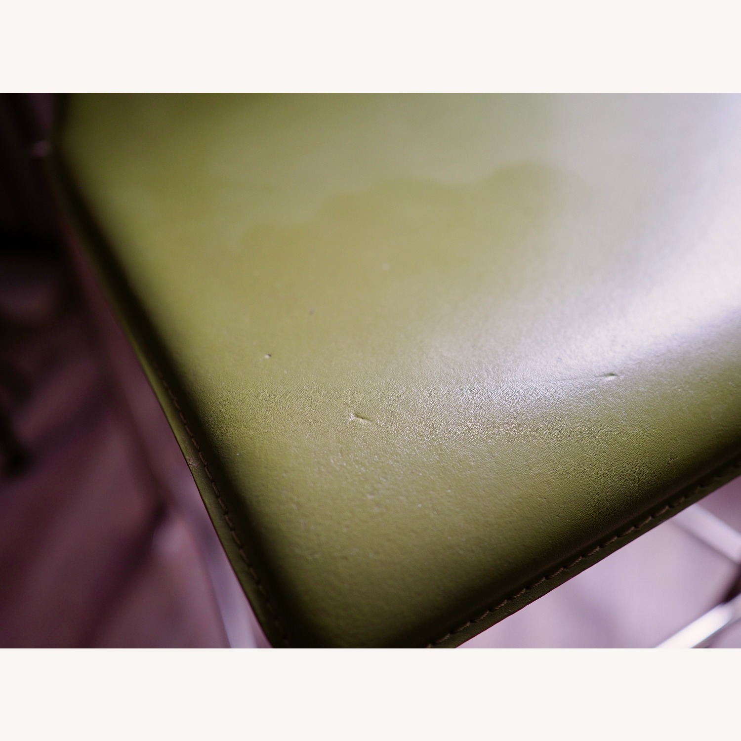 CB2 Diego Green Faux Leather Stools - image-2