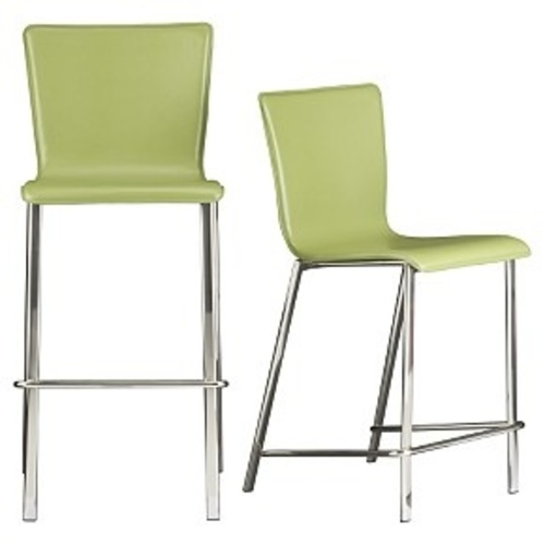 Used CB2 Diego Green Faux Leather Stools for sale on AptDeco