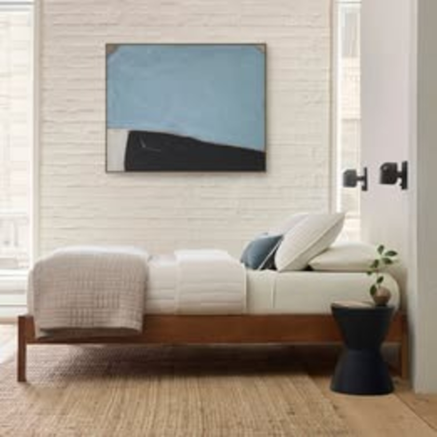 West Elm Queen Simple Bed Frame Acorn - image-2