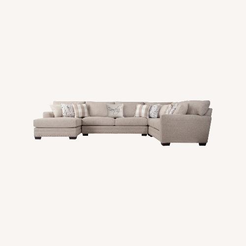 Used Bob's Discount Furniture Cottage Chic Beige 150" 4 Piece Sofa for sale on AptDeco