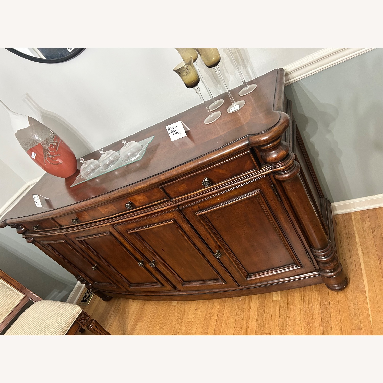 Vintage/Antique Dark Brown Wood Sideboard - image-1