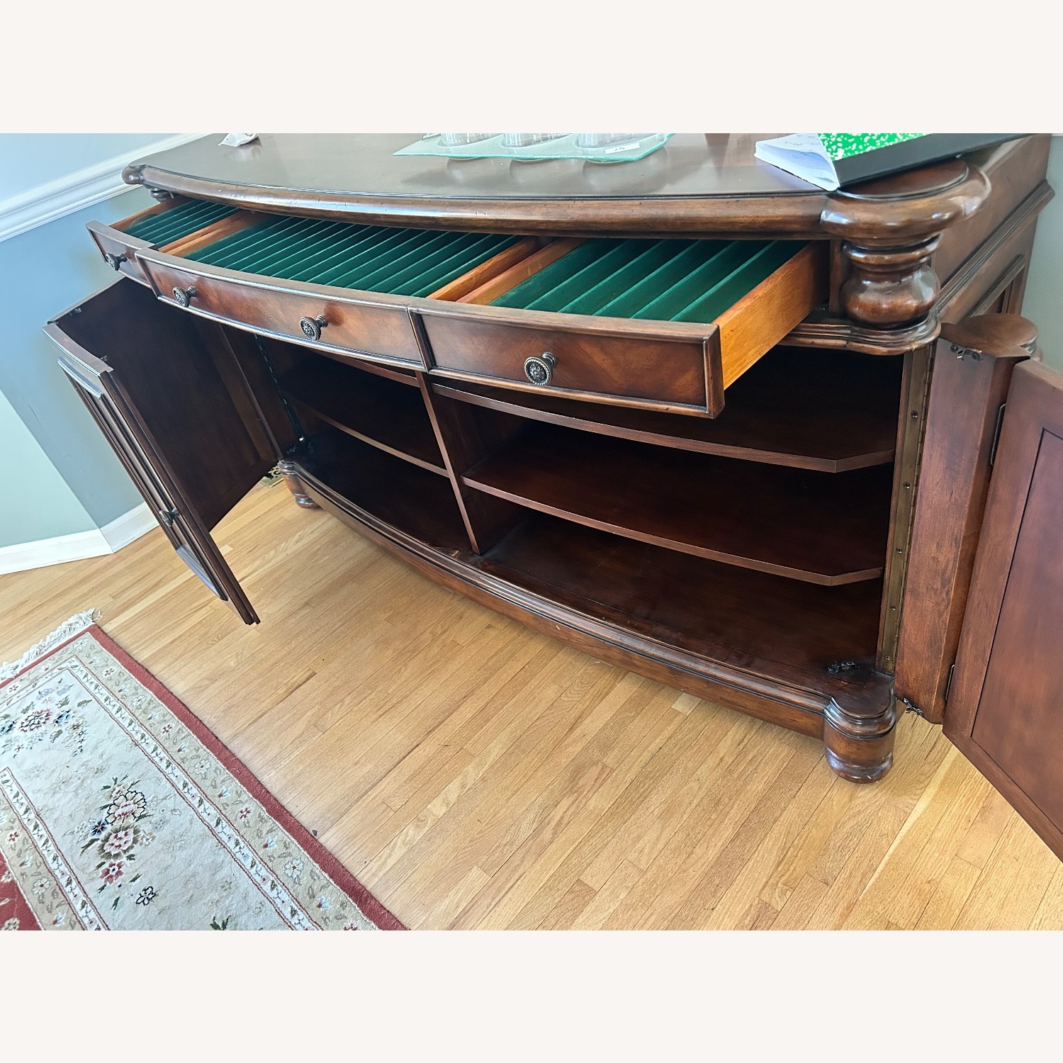 Vintage/Antique Dark Brown Wood Sideboard - image-2