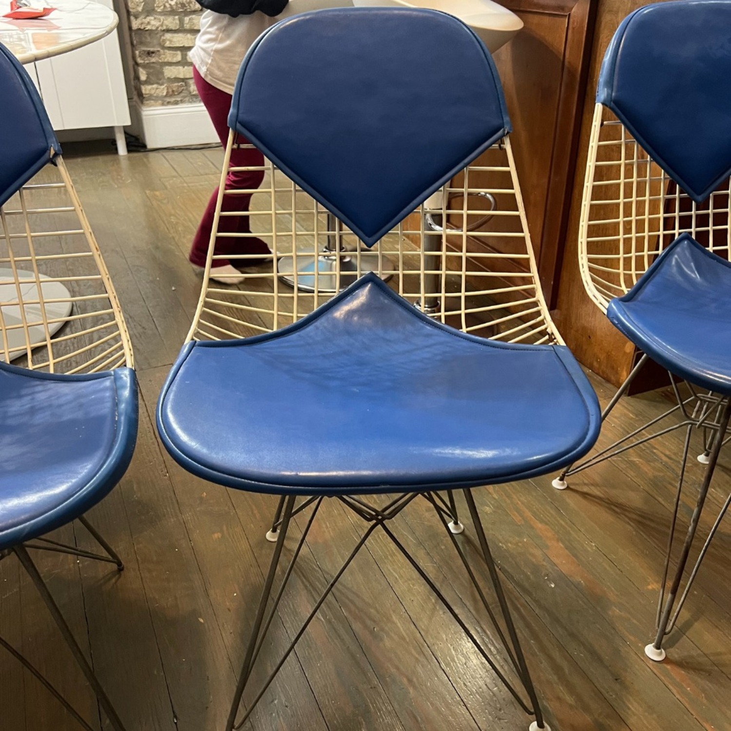 Herman Miller Eames Blue Metal Dining Chairs - image-2