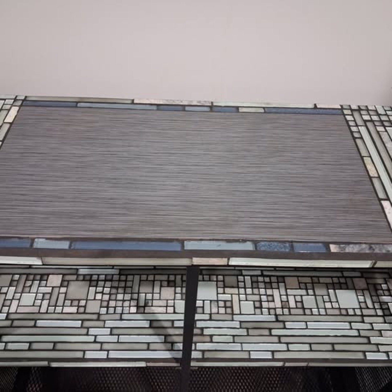 IKEA FJÄLLBO Black Metal Sideboard with Glass Tiles - image-5