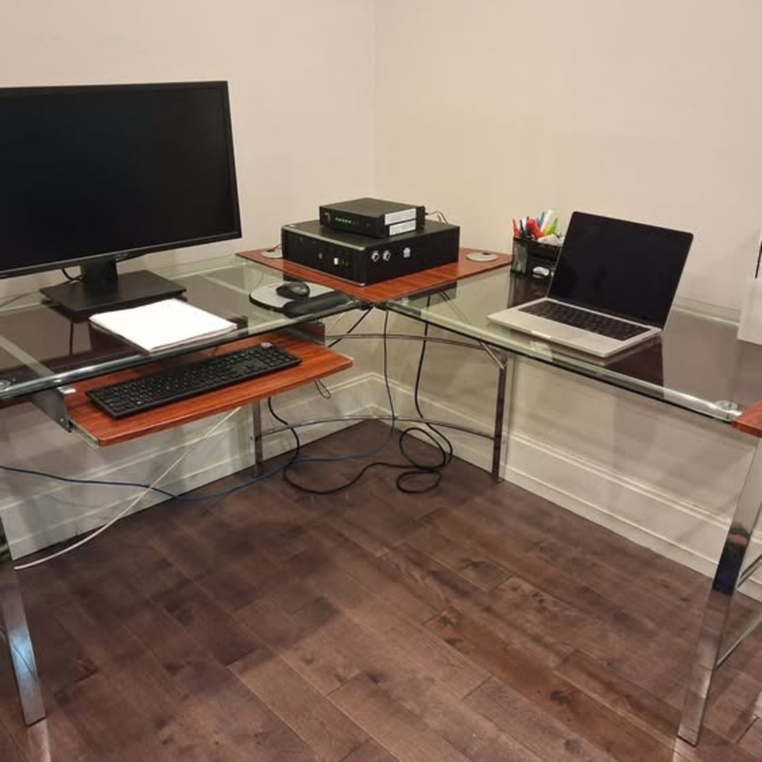 Office Depot Desk with Glass Tabletop - image-4