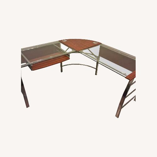 Used Office Depot Desk with Glass Tabletop for sale on AptDeco