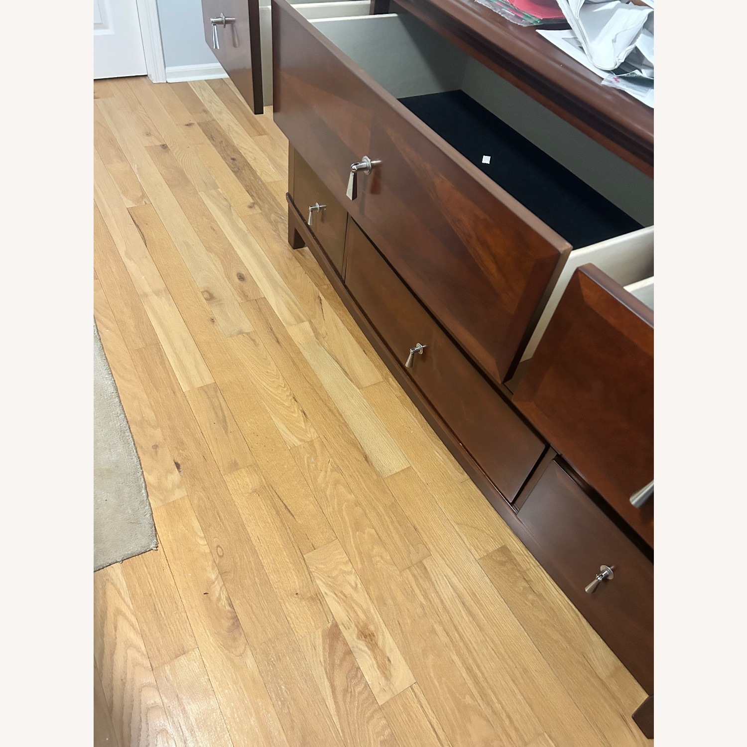 Vintage/Antique Dark Brown Wood Dresser - image-1