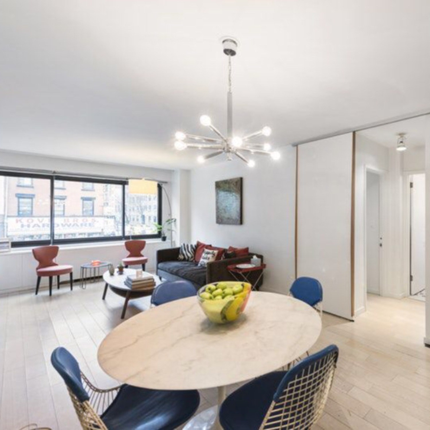 White On White Round Marble Dining Table - image-1