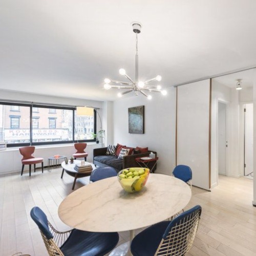 Used White On White Round Marble Dining Table for sale on AptDeco