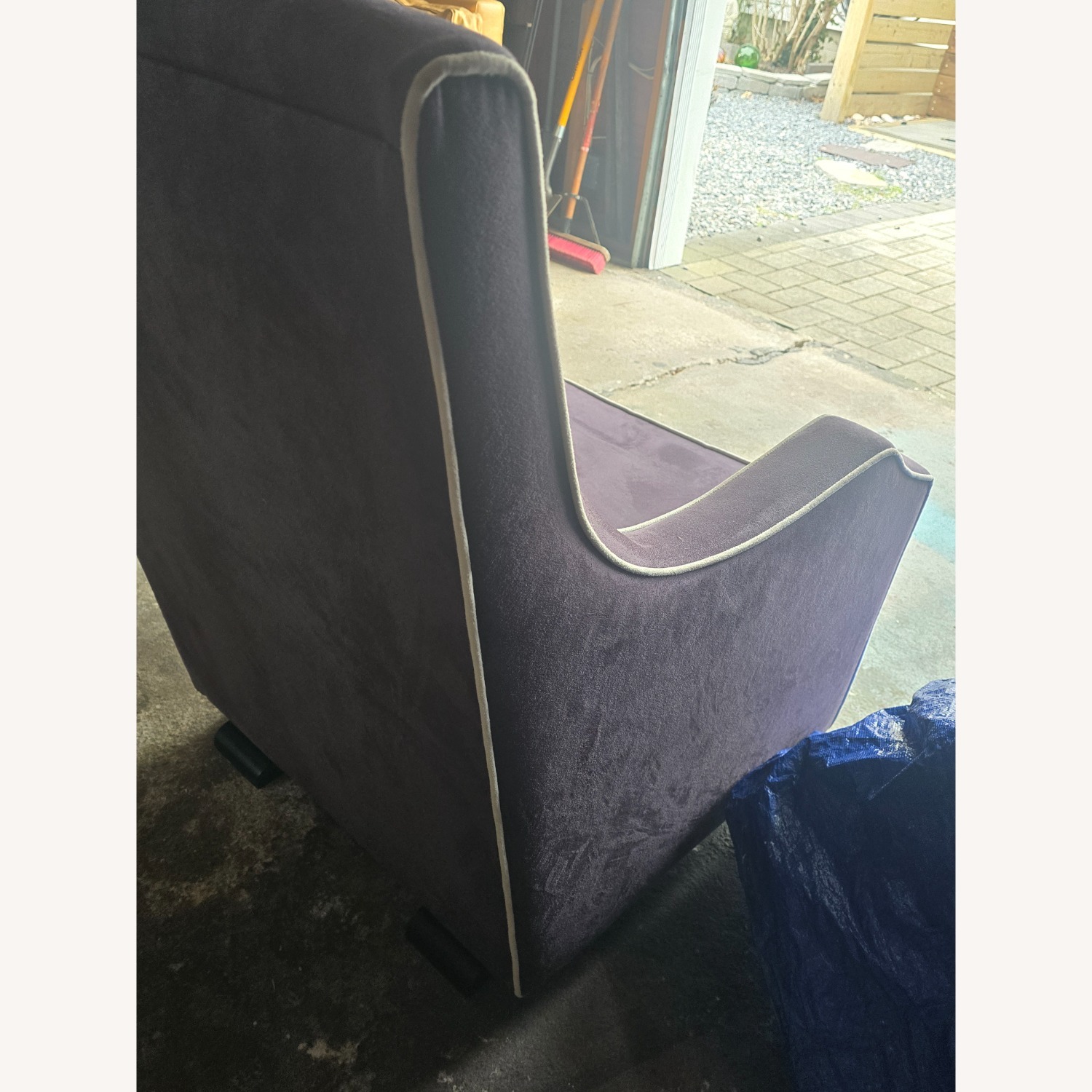 Mo-ma Purple Suede Nursing Chair - image-2