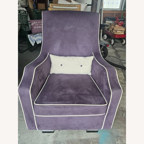 Used Mo-ma Purple Suede Nursing Chair for sale on AptDeco
