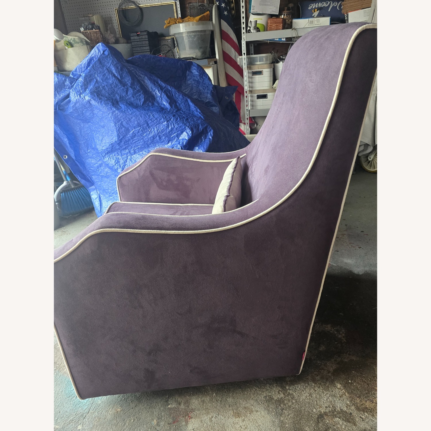 Mo-ma Purple Suede Nursing Chair - image-5