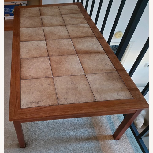 Used Danish Modern Tile Top Teak Coffee Table for sale on AptDeco