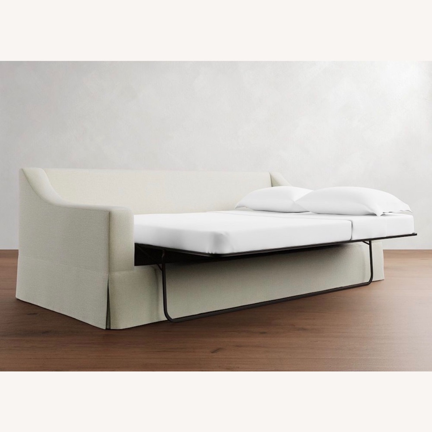 Pottery Barn White Fabric Sleeper Sofa - image-3