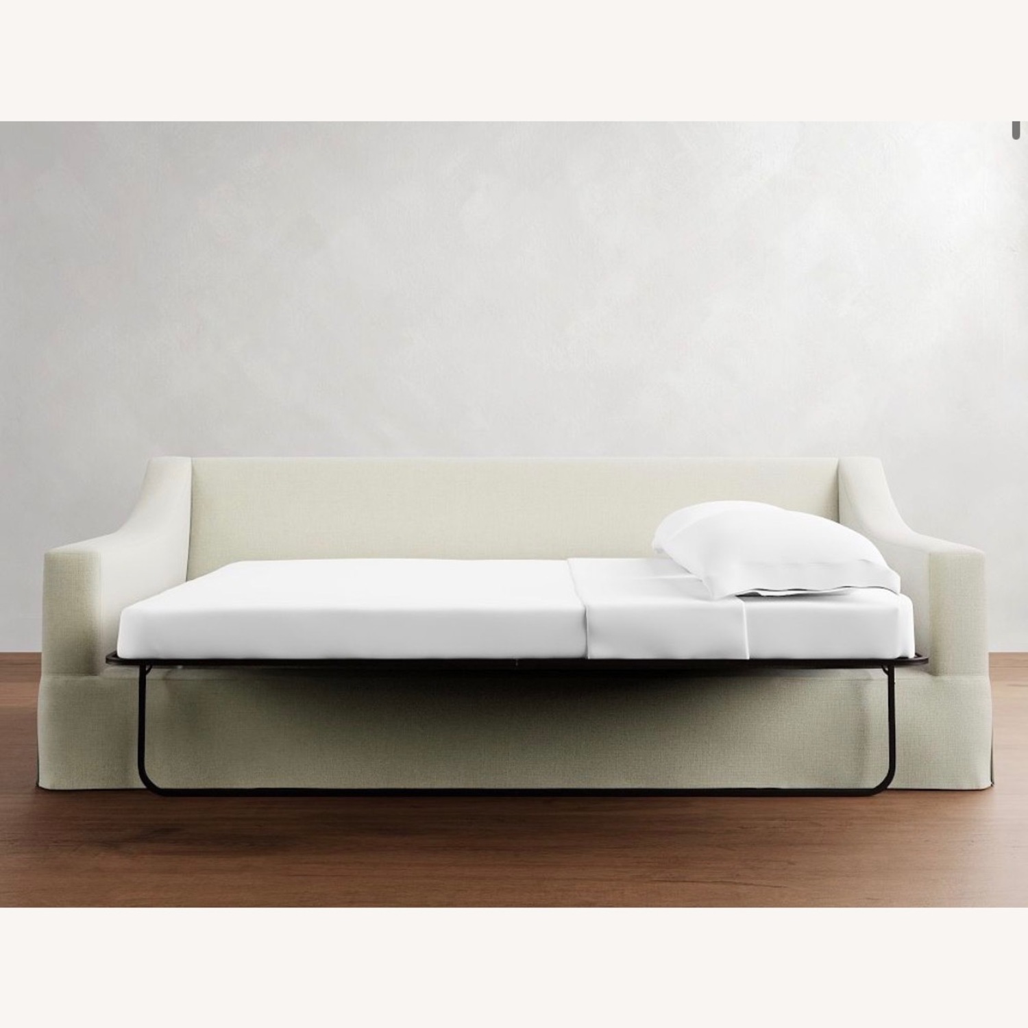 Pottery Barn White Fabric Sleeper Sofa - image-4