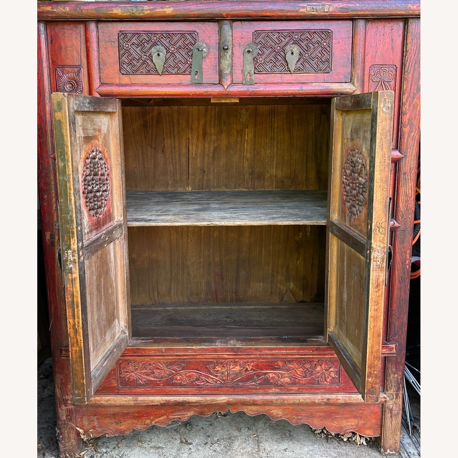 Chinese Antique Lotus Cabinet  - image-3