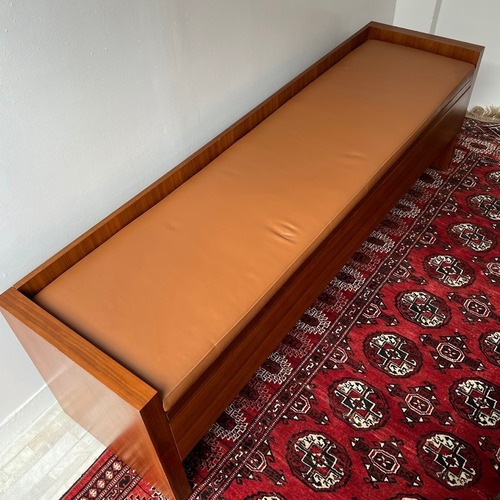 Used Wood and Leather Custom Bench for sale on AptDeco