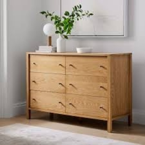 Used West Elm 6-Drawer Dresser Solid Oak Finish for sale on AptDeco