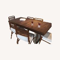 Dark Brown Wood Dining Set