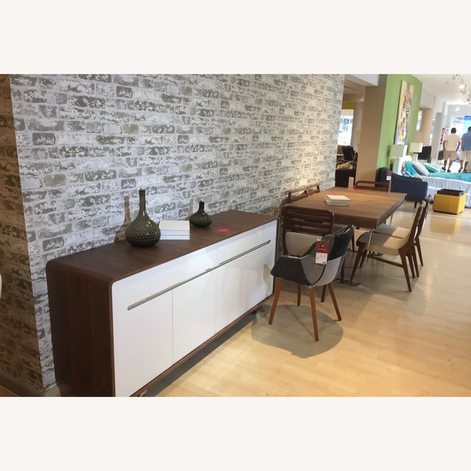 Dark Brown Wood Dining Set - image-2