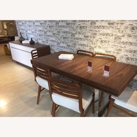 Dark Brown Wood Dining Set