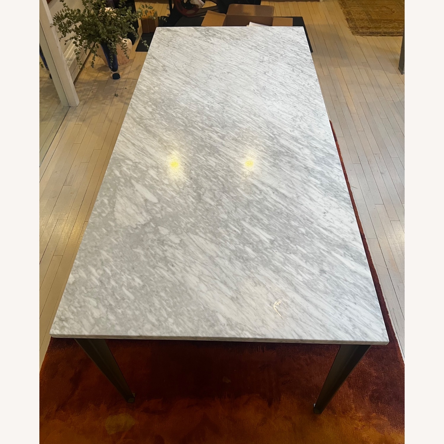 CB2 Paradigm White Marble Dining Table - image-1