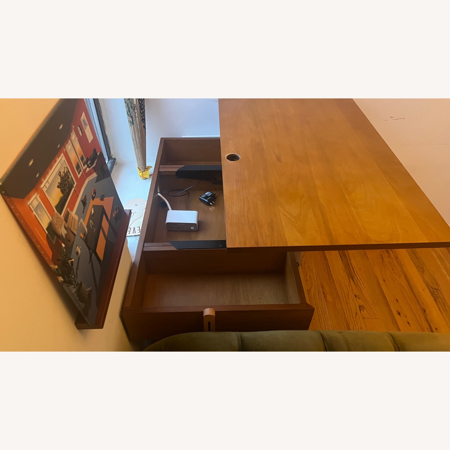 West Elm Dark Brown Wood Standing Desk - image-3