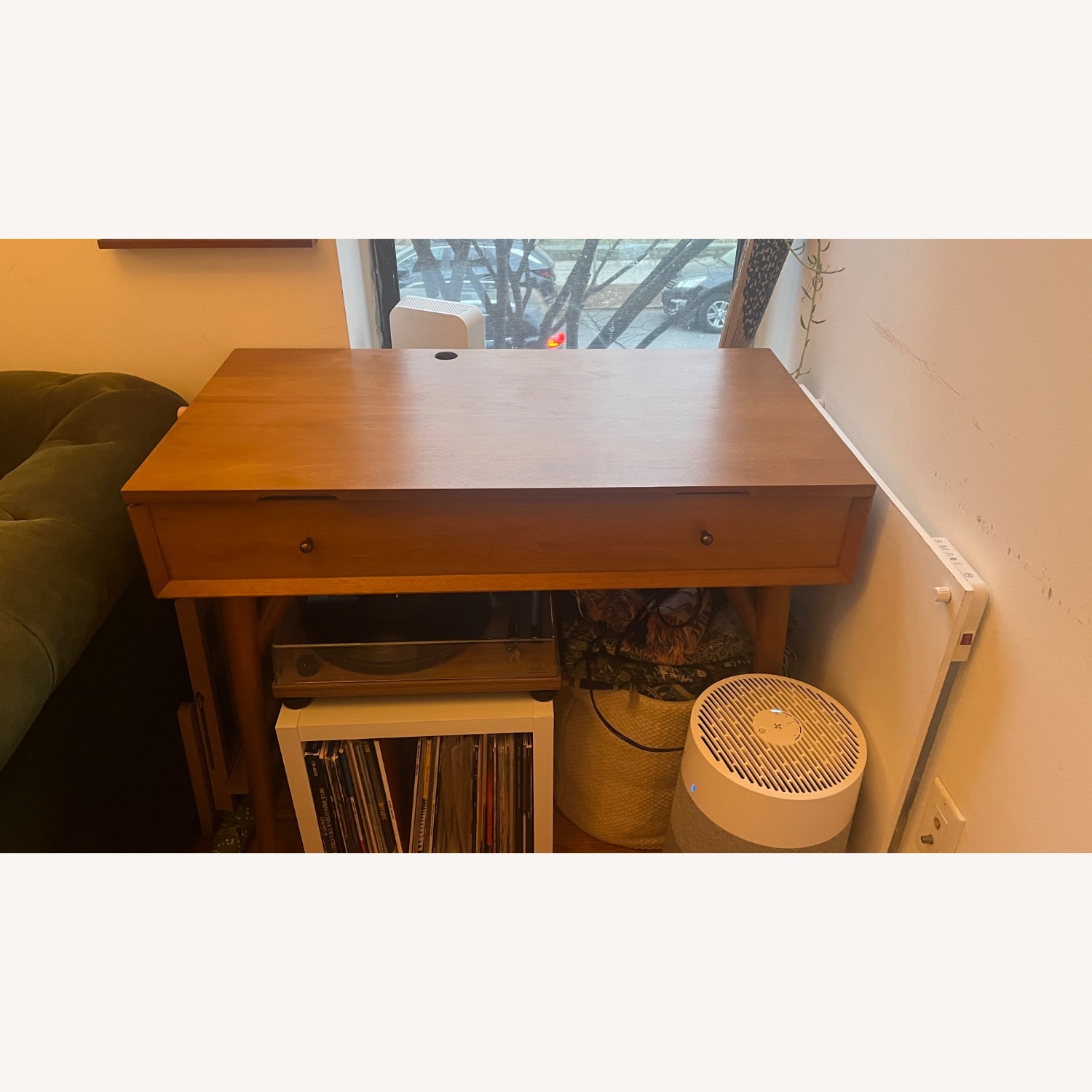 West Elm Dark Brown Wood Standing Desk - image-1