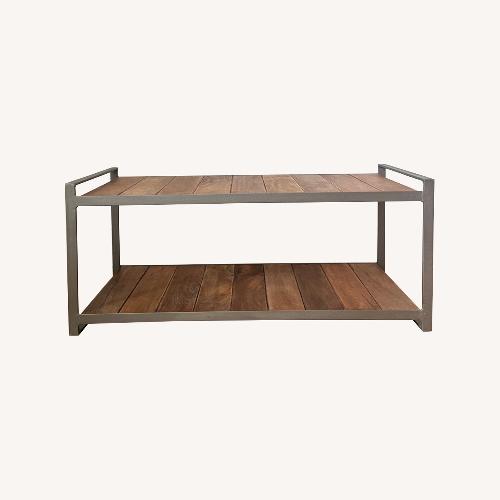 Used West Elm Industrial Shoe Rack - Mango Wood & Steel for sale on AptDeco