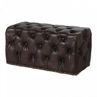 Timothy Oulton Dark Brown Leather Bench