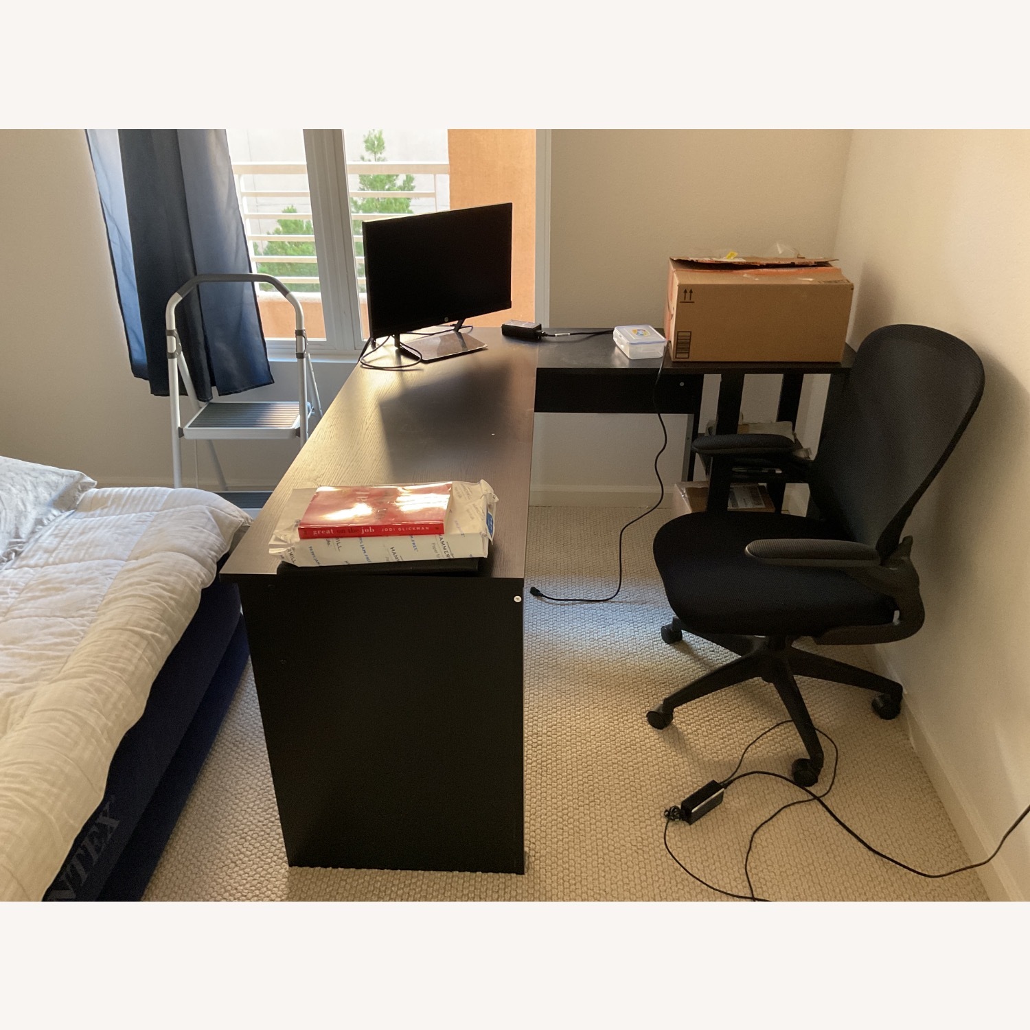 Wayfair Black Wood L Desk - image-2