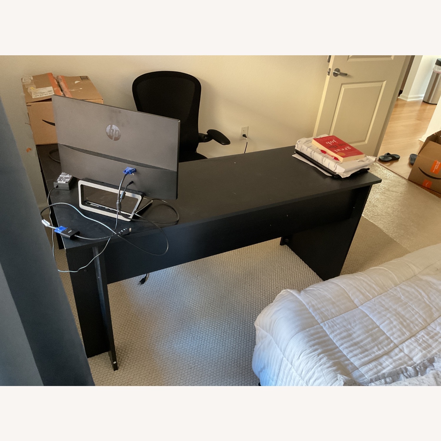 Wayfair Black Wood L Desk - image-3