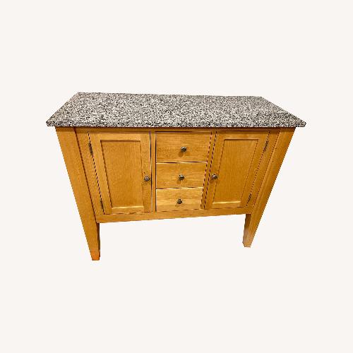 Used Natural Wood Sideboard with Solid Granite Top  for sale on AptDeco