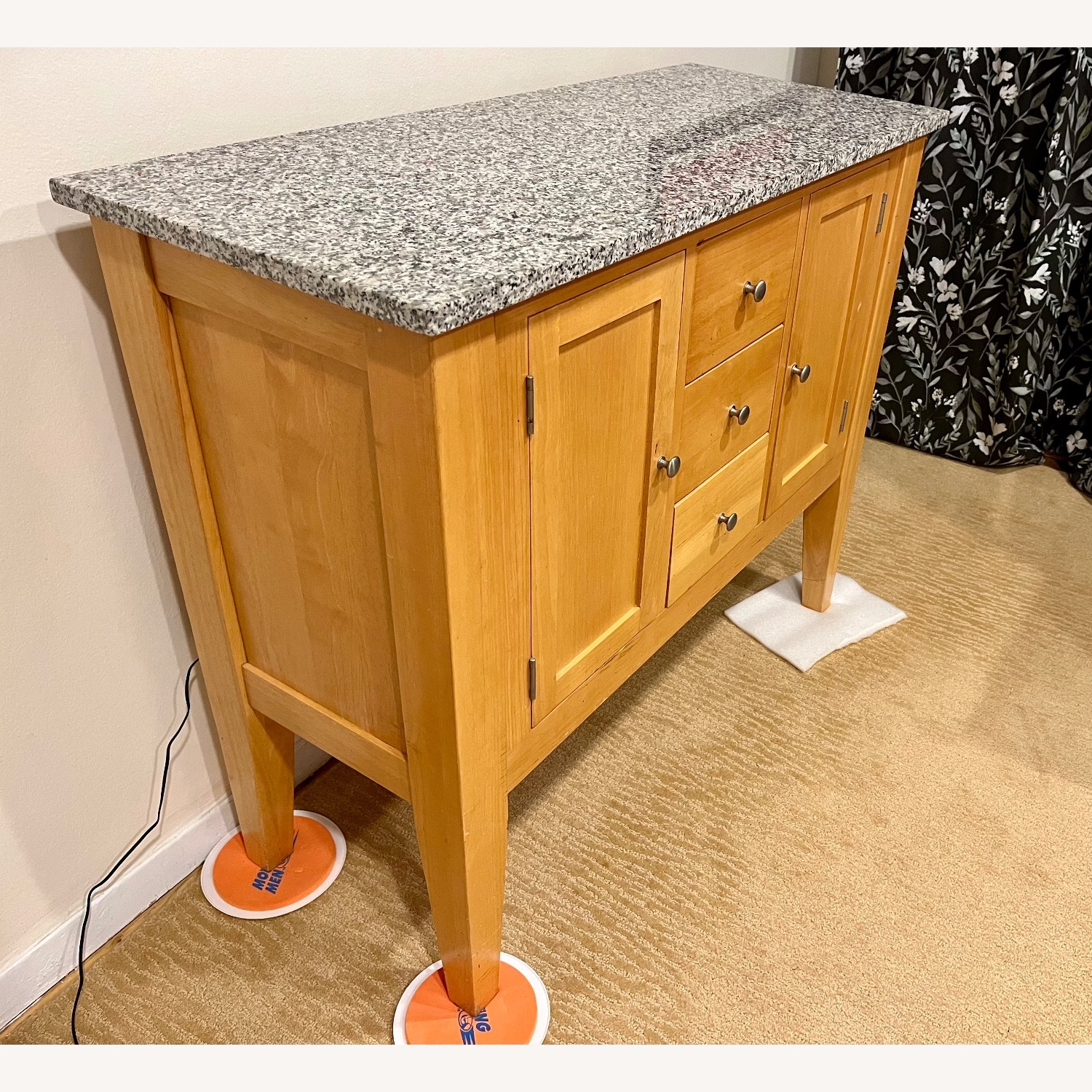 Natural Wood Sideboard with Solid Granite Top  - image-1