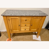 Natural Wood Sideboard with Solid Granite Top 