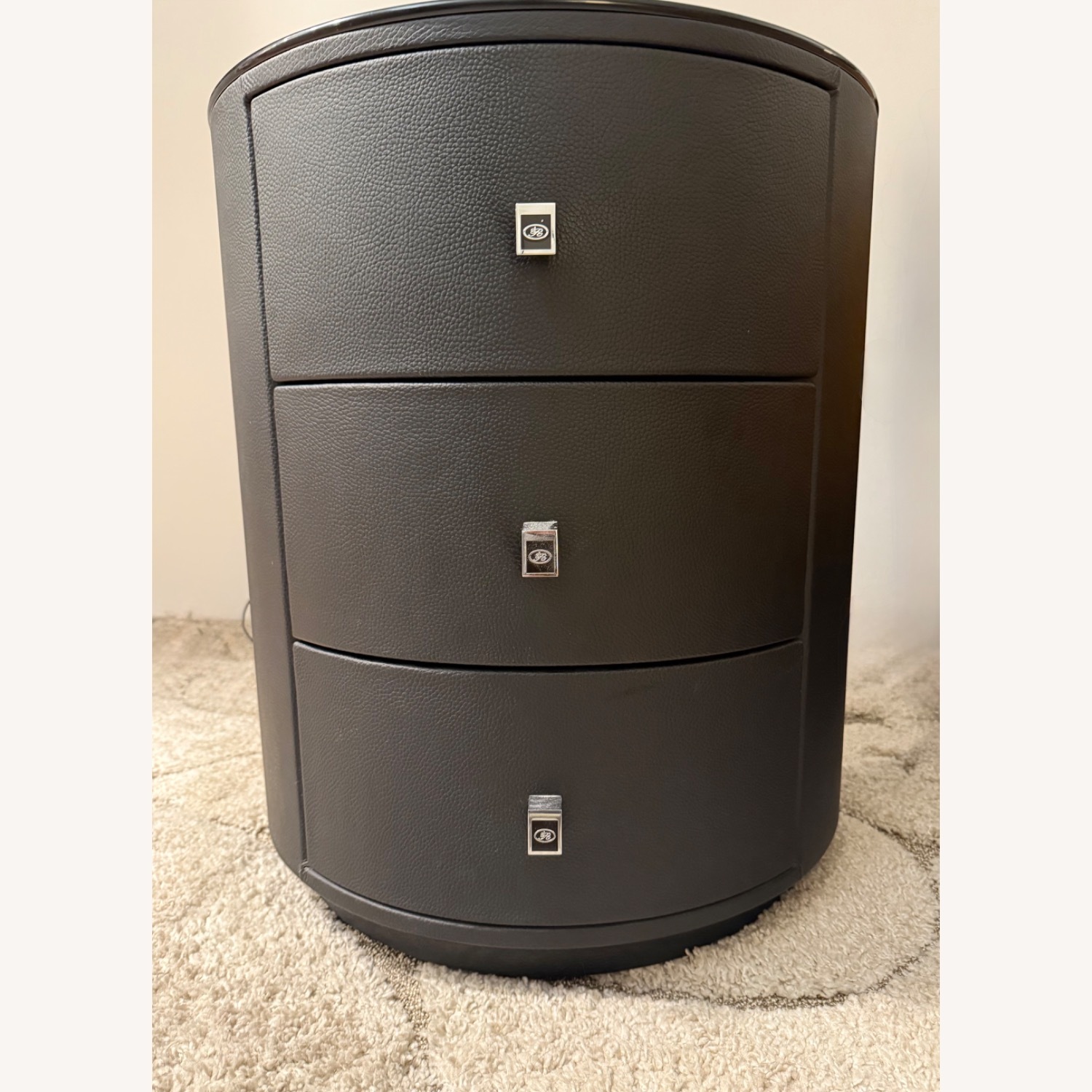 DeRUCCI Black Leather Nightstands  - image-5