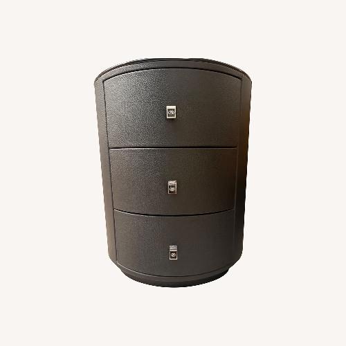 Used DeRUCCI Black Leather Nightstands  for sale on AptDeco