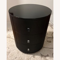 DeRUCCI Black Leather Nightstands 