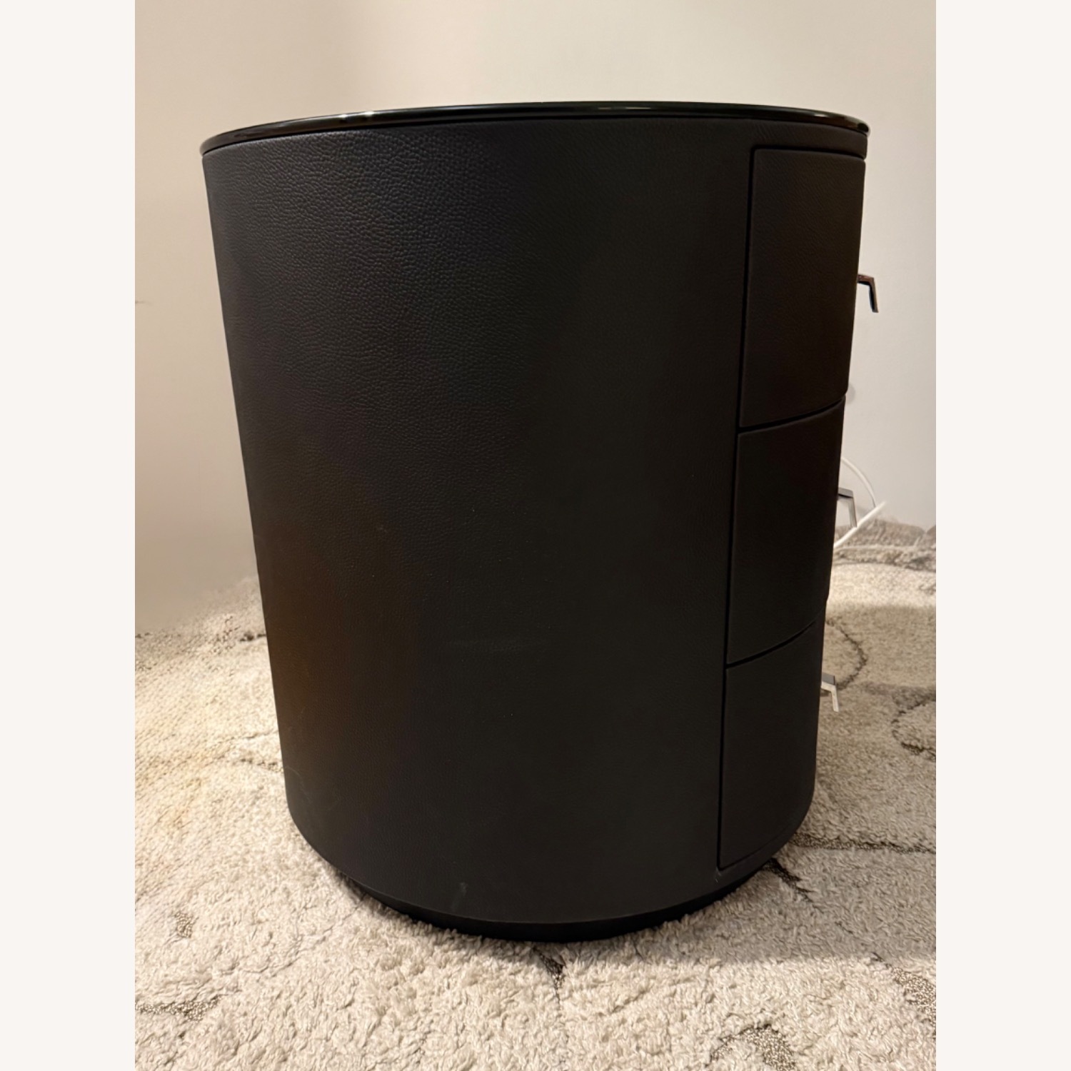 DeRUCCI Black Leather Nightstands  - image-2