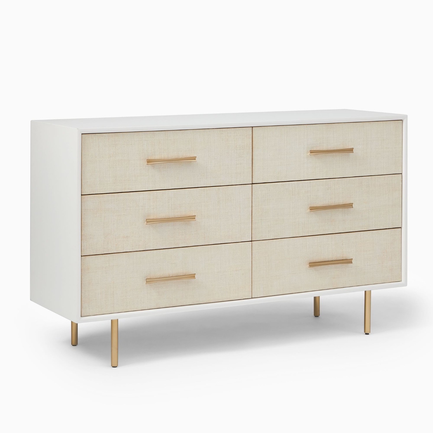 West Elm Margot Raffia 6-Drawer Dresser 56" - image-1