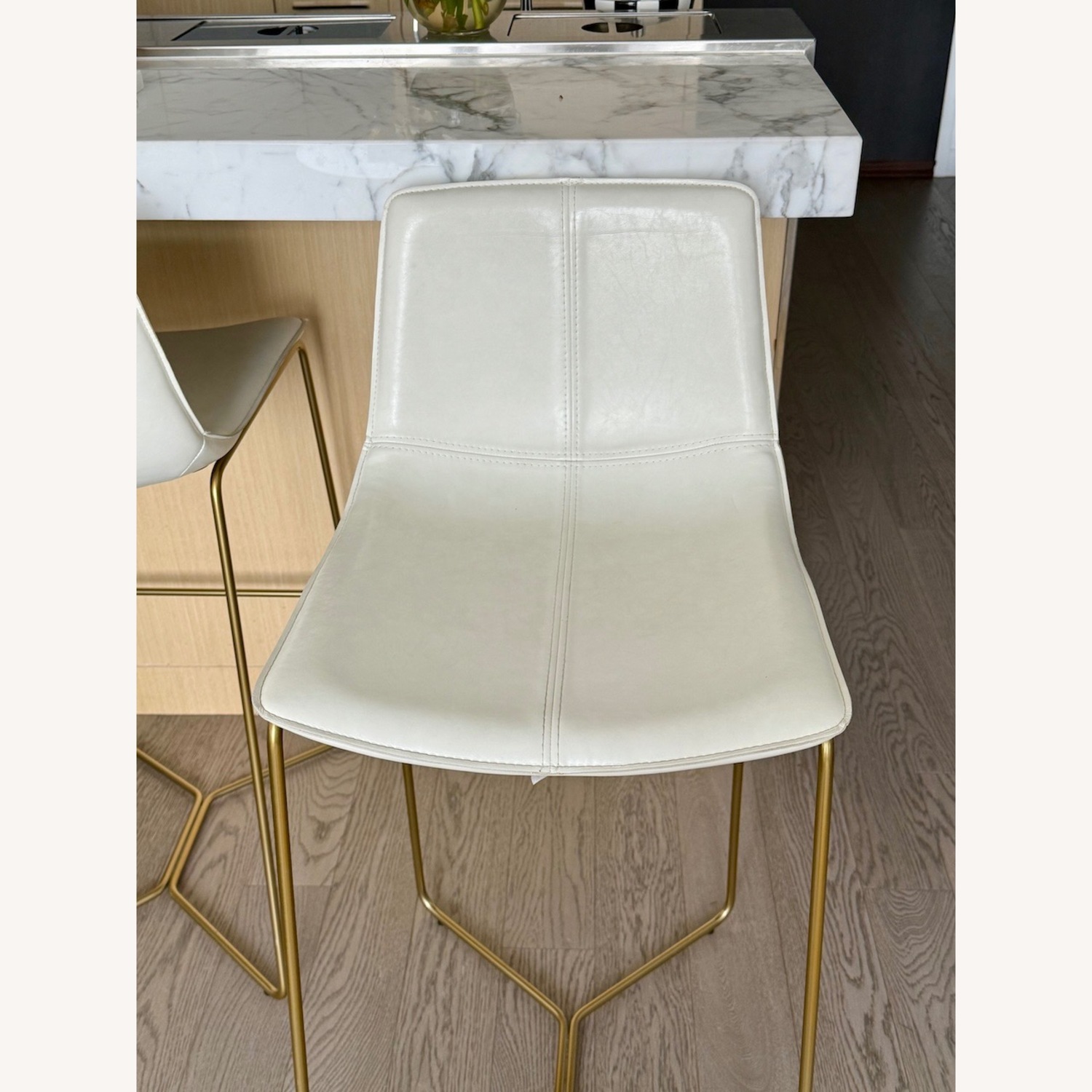 West Elm Slope Leather Bar Stools - image-2