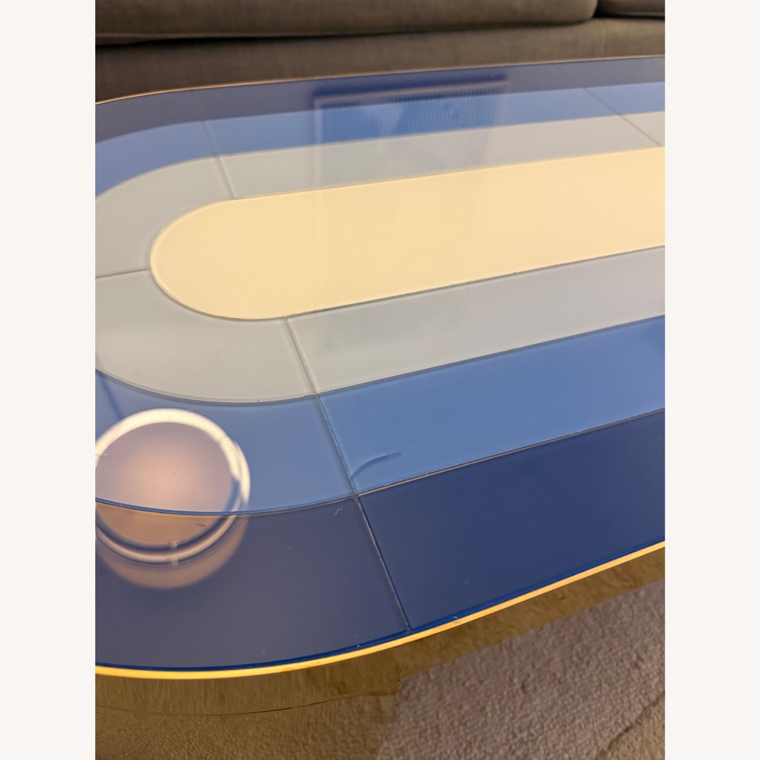 Jonathan Adler Harlequin Blue Metal Coffee Table - image-5