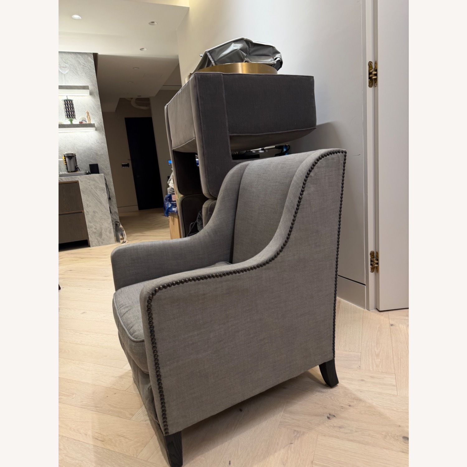 Restoration Hardware Easton Linen Club Chair - image-2