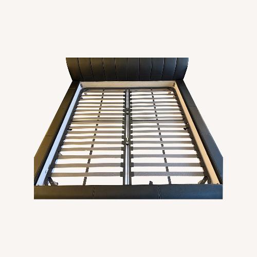 Used Black Leather King Bed Frame  for sale on AptDeco
