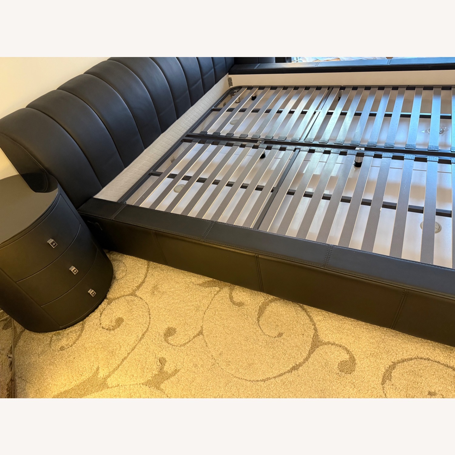 Black Leather King Bed Frame  - image-5