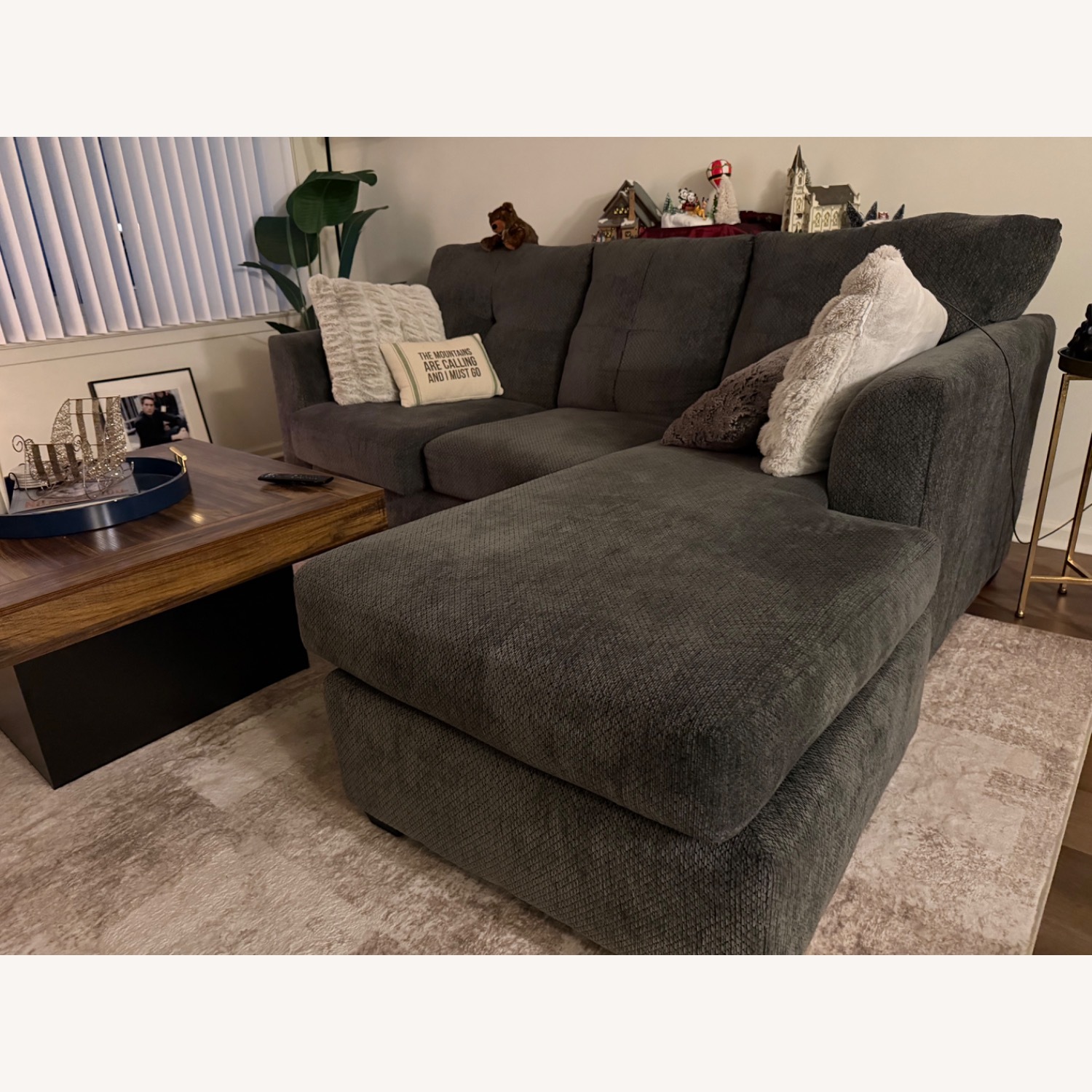 Raymour & Flanigan Dark Gray 3+ Seater Sofa - image-1