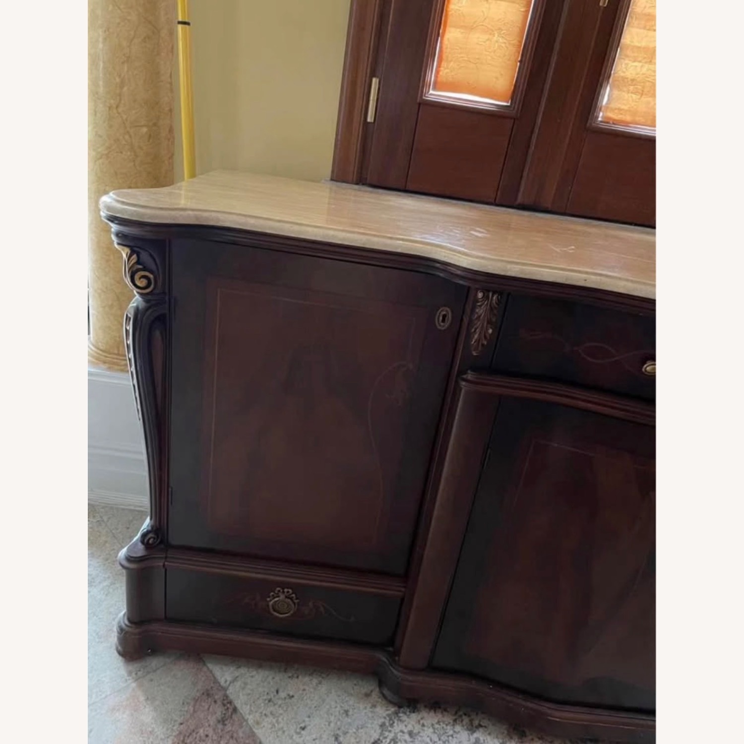 Dark Brown Marble Armoire - image-2