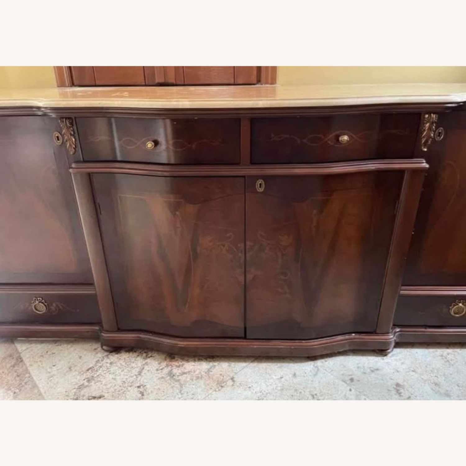 Dark Brown Marble Armoire - image-1