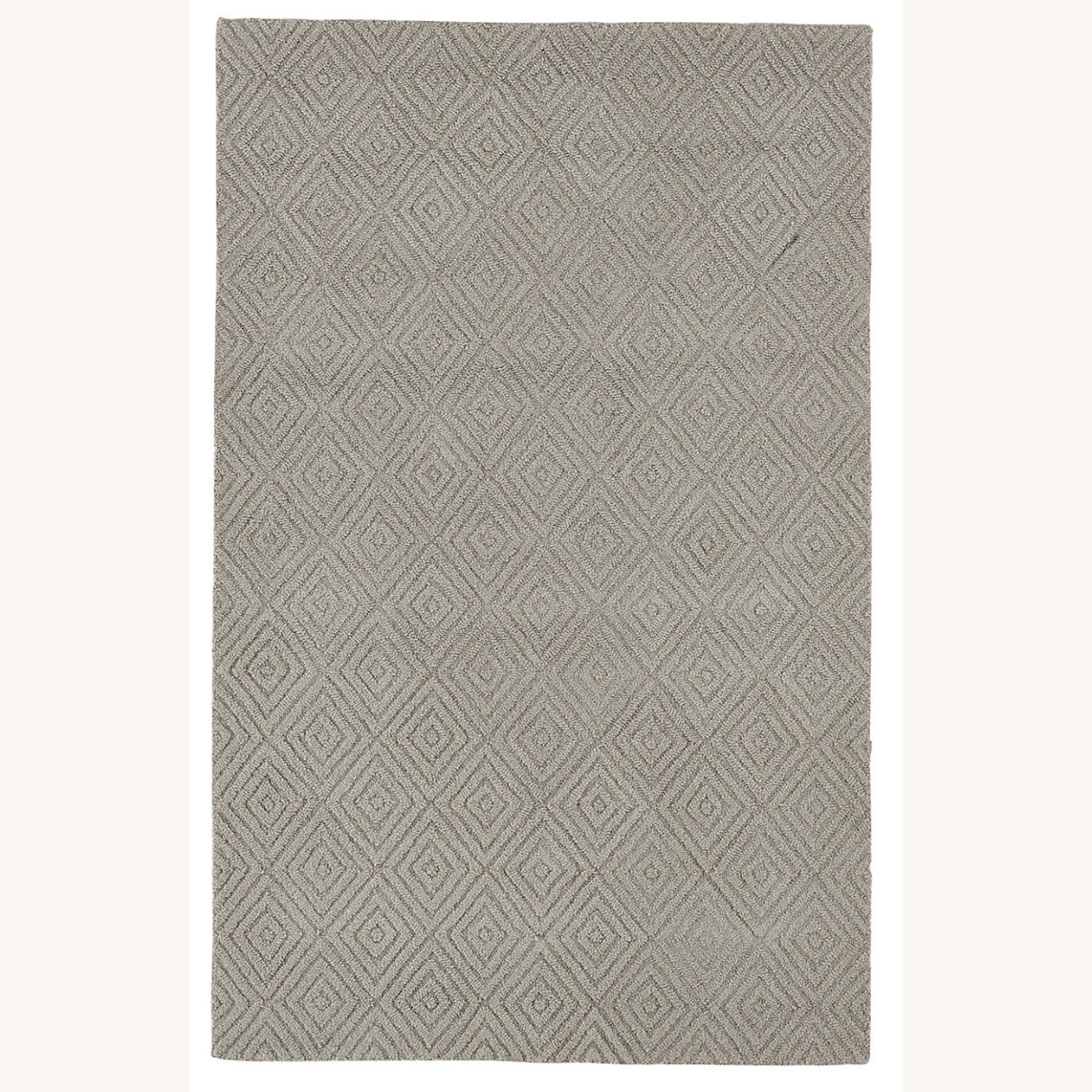 Beige Hooked Diamond Rug - image-0