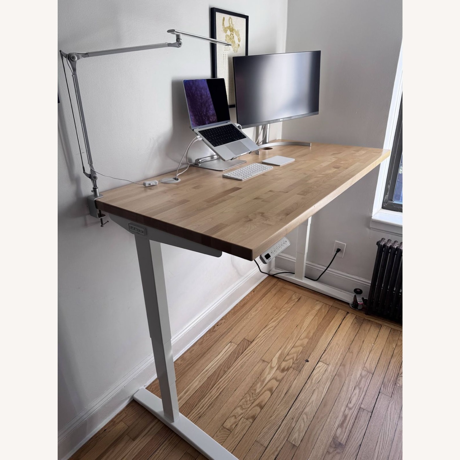 Uplift V2 Standing Desk White Wood Desk - image-1
